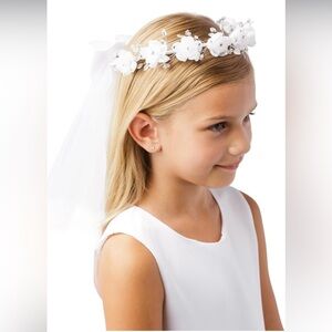 Elegant White Kids Hair Veil